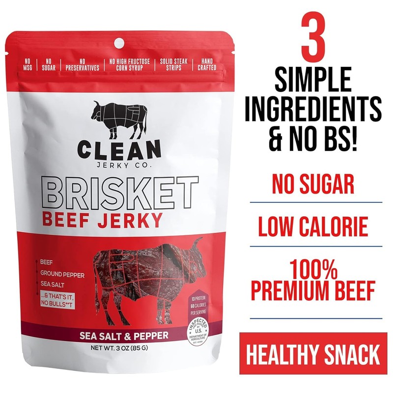 Clean Jerky Co. Old Fashioned Dry Zero Sugar Beef Jerky