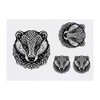 4 x 'Celtic Badger' Temporary Tattoos - Water Resistant, Skin-Safe,