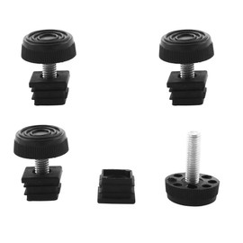 sourcing map Adjustable Leveling Feet 20 x 20mm Square Insert Kit Furniture Glide 4 Sets