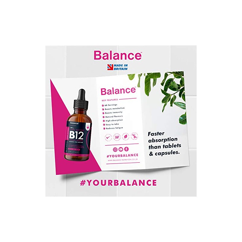 Balance Vitamin B12 Liquid Drops - High Strength 3000mcg -