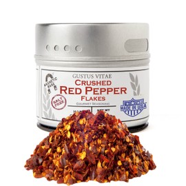 Crushed Red Pepper Flakes | Gourmet Spice | All Natural, Non GMO | Artisanal Seasoning | Handmade, Small Batch | Made in USA | Magnetic Tin | GLP-1 Friendly | Ultra Premium | Gustus Vitae | #77