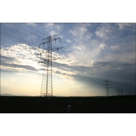 History Galore 24"x36" Gallery Poster, High Voltage Transmission Tower, Electricity pylon power lines