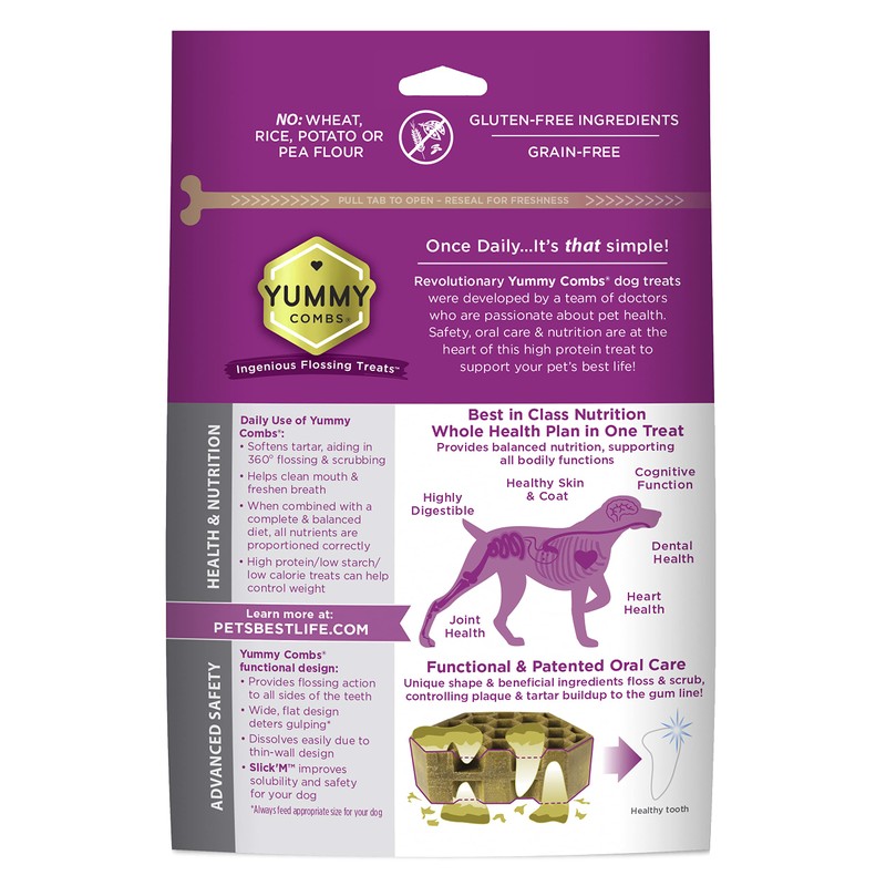 Yummy Combs - Dog Dental Treats | Removes Tartar -