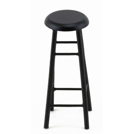 Dollhouse Miniature 3 Inch Bar Stool (Black)