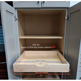 23'' Width Drawer Box Wooden Roll Out Tray Wood Pull Out Tray, Kitchen Cabinet Organizer, Kitchen Organization Storage Drawer, Pantry Organization and Storage Pull-out Shelf (Fit RTA Cabinet B27)