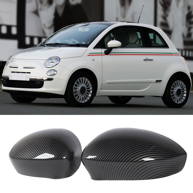 2 Pcs Door Side Rearview Mirror Cover Cap Left Right
