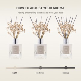 Airkeep Reed Diffuser Set,3.38 fl oz (100 ml) - Lemon Eucalyptus Oil Diffusers with 8 Reed Sticks, Home Fragrance Reed Diffuser for Bathroom Shelf Decor