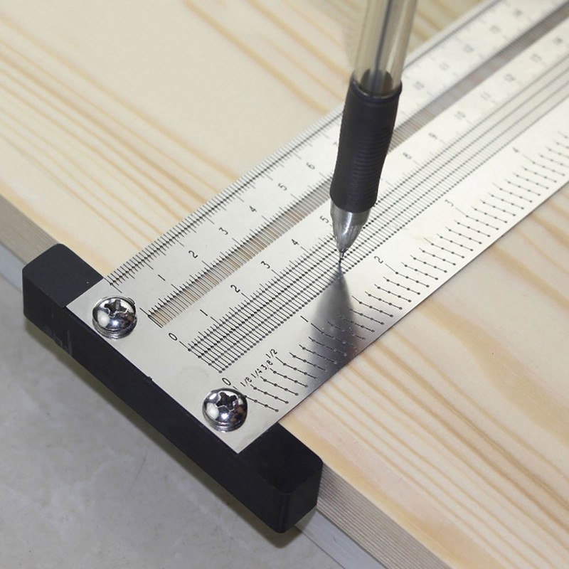 Ultra Precision Marking Ruler Stainless Steel Woodworking Scribing Ruler Gauging