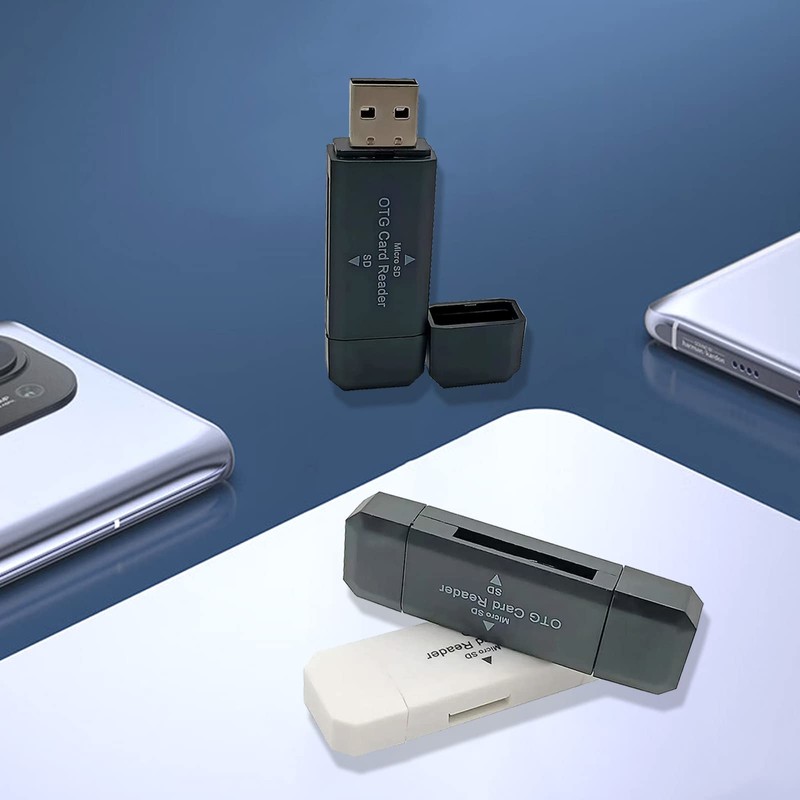 2 Pack SD Card Reader, USB-C OTG Adapter and USB