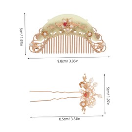 Ipetboom 3pcs Chinese Hair Sticks and Comb Set Lightweight Acetate Metal Hairpins Hold for Hanfu Traditional Hairstyles Daily Wear Special Occasions