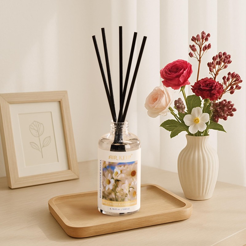 Airkeep Reed Diffuser Oil Refill with Diffuser Sticks, 6.76 Fl