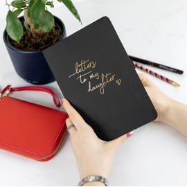 Stickerscape Foiled Notebook (Letters to my Daughter - Black/Gold) | Gift for Mum, Friend or Teacher | A5 Lined Hardback | Recycled Paper