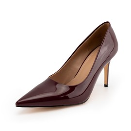 heelchic Stiletto Heels for Women Pointed Toe High Heels Slip-on Pumps Closed Toe Heels Wedding Dress Pumps Red 7