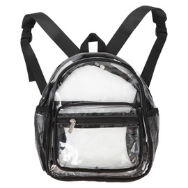 Clear Backpack Waterproof Heavy Duty Fashionable Eco Friendly PVC Transparent See Through Backpack for Student Black