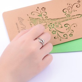 ACJFA Hug Rings for Women Sterling Silver Adjustable Ring for Women Daughter Hand Ring Jewelry for Birthday Gifts Holiday Gift (I love you to the moon and back)