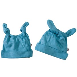 Babysoy Baby Boys' Duo-Styles Signature Hat - Blue - 6-12 Months