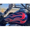 Universal Cherry Red Motorcycle Flame Decals with White Pinstripe -
