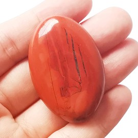 Manekieko Manekieko Natural Red Jasper Mini Oval Palm Pocket Healing Crystal Massage Spa Energy Stone,Crystals and Healing Stones