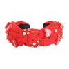 Rhinestone Embellished Knotted Headband Heart Decoration Knotted Jeweled Headband for