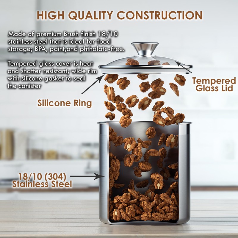 Cooks Standard Stainless Steel Food Jar Storage Canister Set Medium