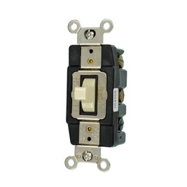 Leviton 1288-I 30-Amp 120/277-Volt Toggle Double-Pole AC Quiet Switch, Ivory
