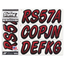 Whipline Burgundy/Black 3" DOT Decal Kit Registration Numbers Vinyl Lettering Semi Truck Tractor Trailer Decals