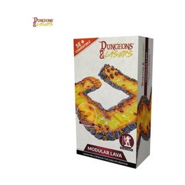 Dungeons & Lasers: Modular Lava - 8 Piece Modular Design - RPG Terrain for DND and 5E Compatible Tabletop Games - Unpainted and Unassembled - Ages 14+