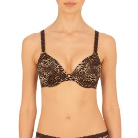 Natori Women's Pure Luxe Custom Coverage Contour Underwire, Java Luxe Leopard Print, 32B