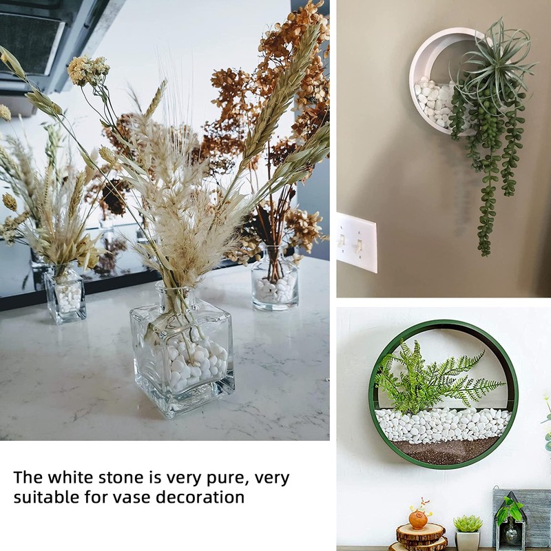 White Pebbles for Plants Garden Vases 7 lb White Rocks