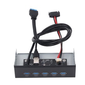 5.25 Inch Front Panel Hub, 5 Ports USB 3.2 GEN1 Optical Drive Front Panel USB Hub 19PIN, USB3.2 GEN1 x 5 Internal USB Hub for 8, 10, 2003, for OS X, for Linux Systems