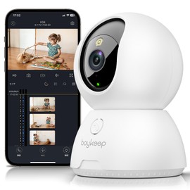 BoyKeep Pet Camera, Surveillance Camera, 2K, One-Touch Call, Two-Way Calls, Motion Detection, Auto Tracking, Color Night Vision, Surveillance Camera, Indoor, Network Camera, 5G/2.4GHz Wi-Fi