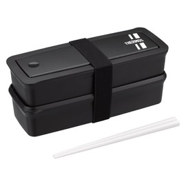 Thermos DJS-981W BKSL Lunch Box, 2-Tier Fresh Lunch Box with Chopsticks, 34.6 fl oz (980 ml), Black Silver