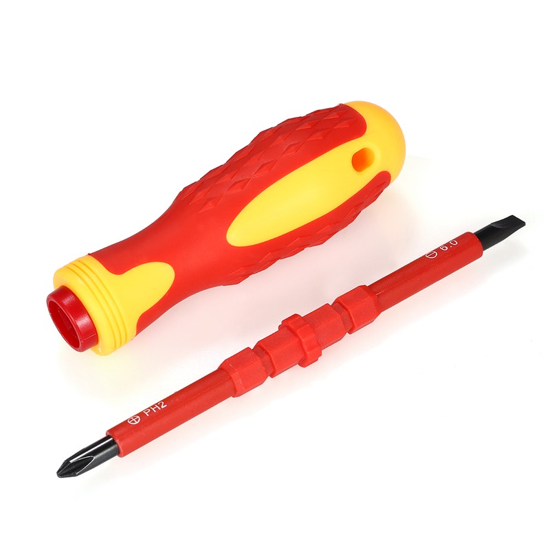 5pcs 500V Insulated Screwdrivers Set with Magnetic Slotted Phillips Pozidriv