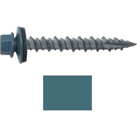 Metal ROOFING SCREWS: (250) 10 x 1-1/2" Slate Blue Hex Head Sheet Metal Roof Screw. Self starting metal to wood siding screws. EPDM washer. Colored head