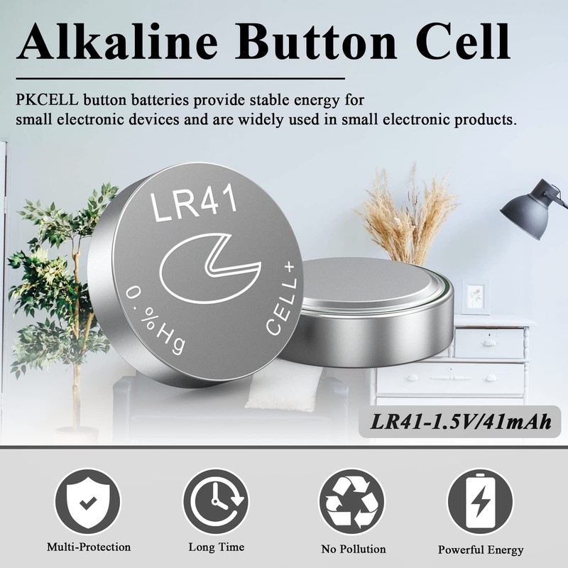 PKCELL AG3 1.5V Battery LR41 392 384 192 Button Alkaline