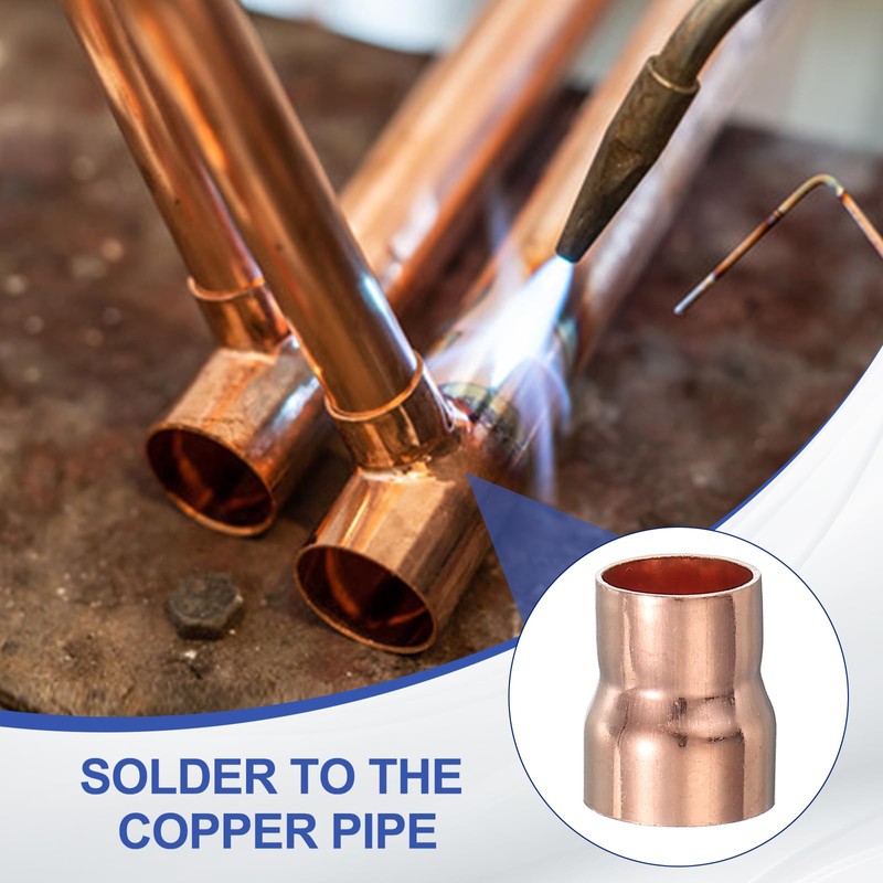 PATIKIL Copper Reducer 3/4" to 5/8" ID 5 PCS Copper