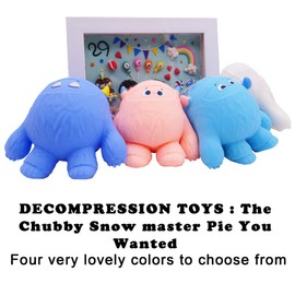 Funny Cute Snow Monster-Shaped Ball, Scented, Fidget Toys Stress Relief Squeeze Ball Stress Toys for Kids and Adults,Sensory Toys for Autism,Anxiety Relief,Heal Your Mood (Light Blue)
