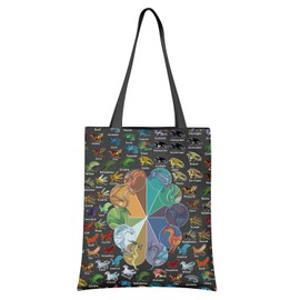 VAMSII WNovel Dragon Tote Bag Darkstalker Gift Fire Dragon Bookish Shoulder Bag (Wings Fi tote)