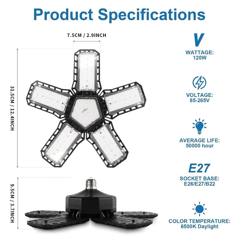 CREATESTAR Pack of 2 120 W Workshop Lamp LED Ceiling