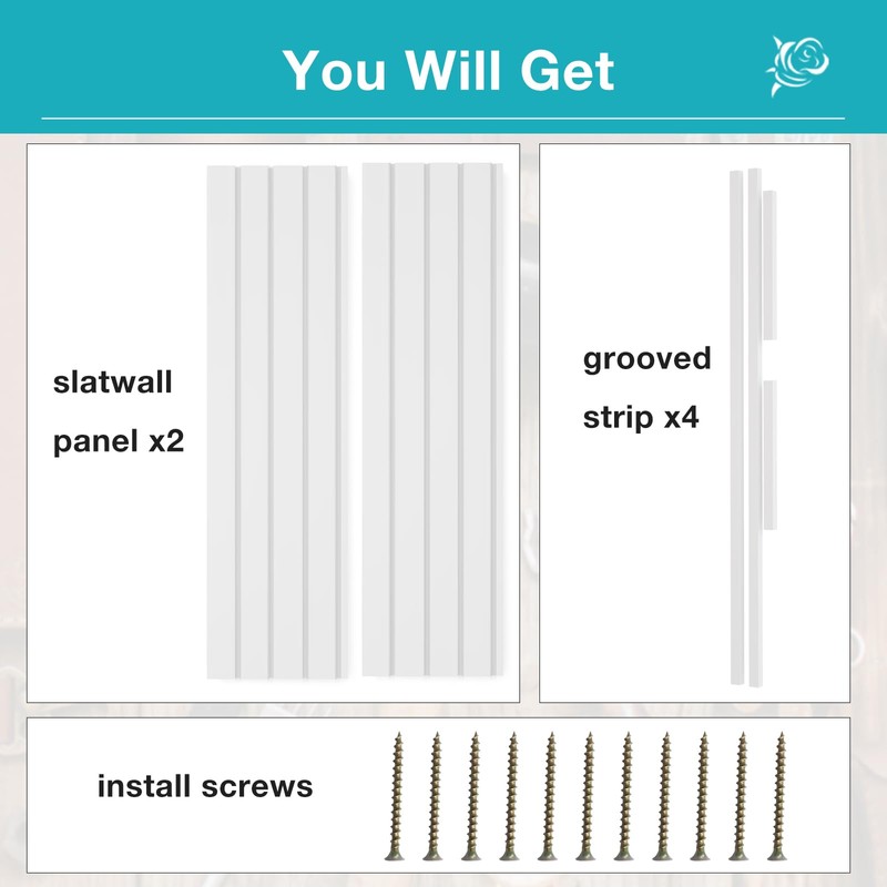 NeatiEase Slatwall Panel Wall Storage Systems, 2 x 4ft Slat