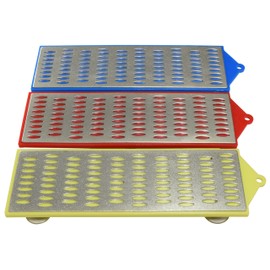 DinoK - Large 6" x 2", 3 pc Diamond Whetstone Set with Non Slip Suction Base, Perfect for Sharpening Chisels, Wood Working Tools and Knifes, Coarse, Medium and Fine Grades
