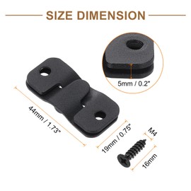 sourcing map 2 Pairs Flush Mount Bracket, 44 x 19mm Heavy Duty Picture Hanger Z Clip Bracket Interlocking Photo Frame Hook with Screw for Picture Display Art Gallery Wall Mount, Black