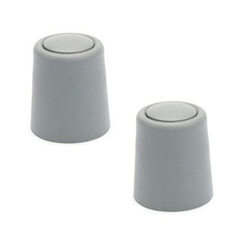 sossai® 2 x NTS Door Stops | Model: Bernd | Height: 30 mm | Diameter: 27 mm | Colour: Grey | For Screwing (Including Mounting Material) | Floor Mounting