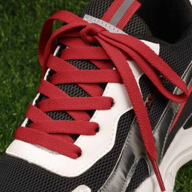 Puzeam 2 Pairs Premium Shoelaces Flat Tear-Resistant Shoe Laces 8 mm Wide Replacement Shoelaces for Trainers, Trainers, Sports Shoes - Red 120