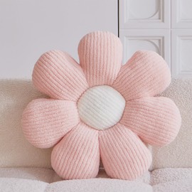 Xuyier Flower Shaped Throw Pillow,Soft Daisy Pillow with Decorative Pillows for Bed Couch Chair Floor, Flower Plush Pillows for Living Room Bed Room Seat Cushion(14.9" Pink)