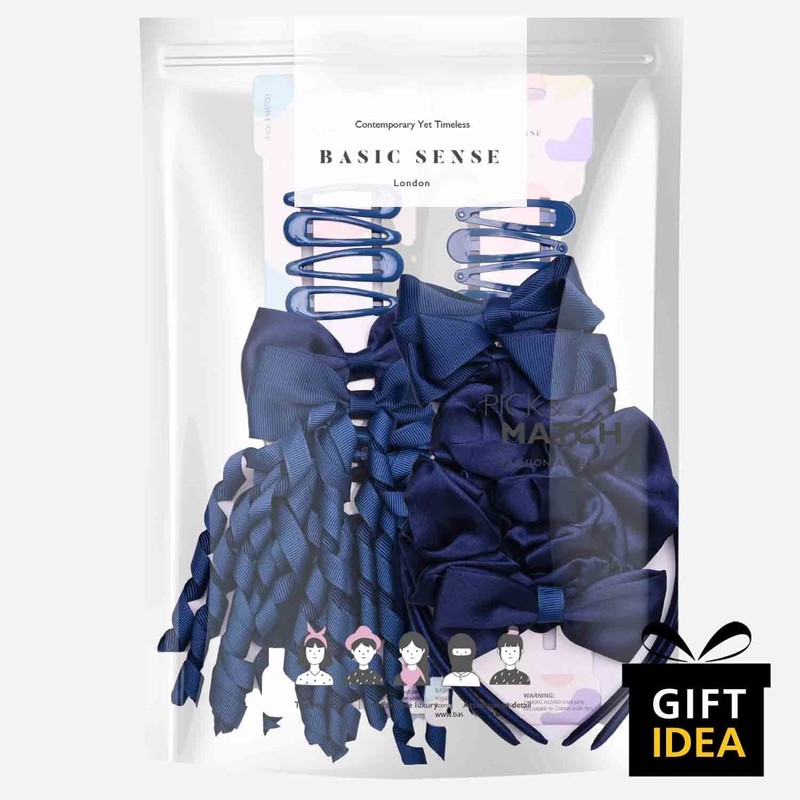 Basic Sense School Plain Hair Accessories Set, 23pcs Hair Ties,