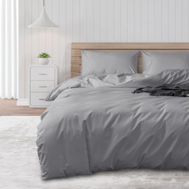 DUJUIKE Waterproof Duvet Cover, Duvet Protector, Waterproof, Anti-Incontinence, Suitable for Pets, Cats and Dogs, Children, Elderly, Double Zip (Grey, Twin (135 x 200 cm))