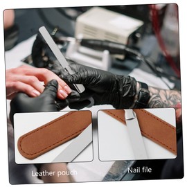 minkissy 2pcs Set of Metal Nail Files Salon Stainless Steel Manicure Grinders Fingernail File