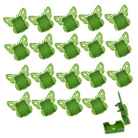 YOKIND 20pcs Plant Wall Fixture Clips for Climbing Plants, with 20 Pieces Adhesive Stickers Fixing for Indoor Outdoor Garden Decorations (Butterfly)