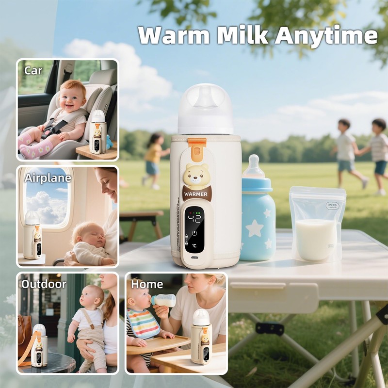 Portable Bottle Warmer for Travel, Baby Bottle Warmer for Breastmilk